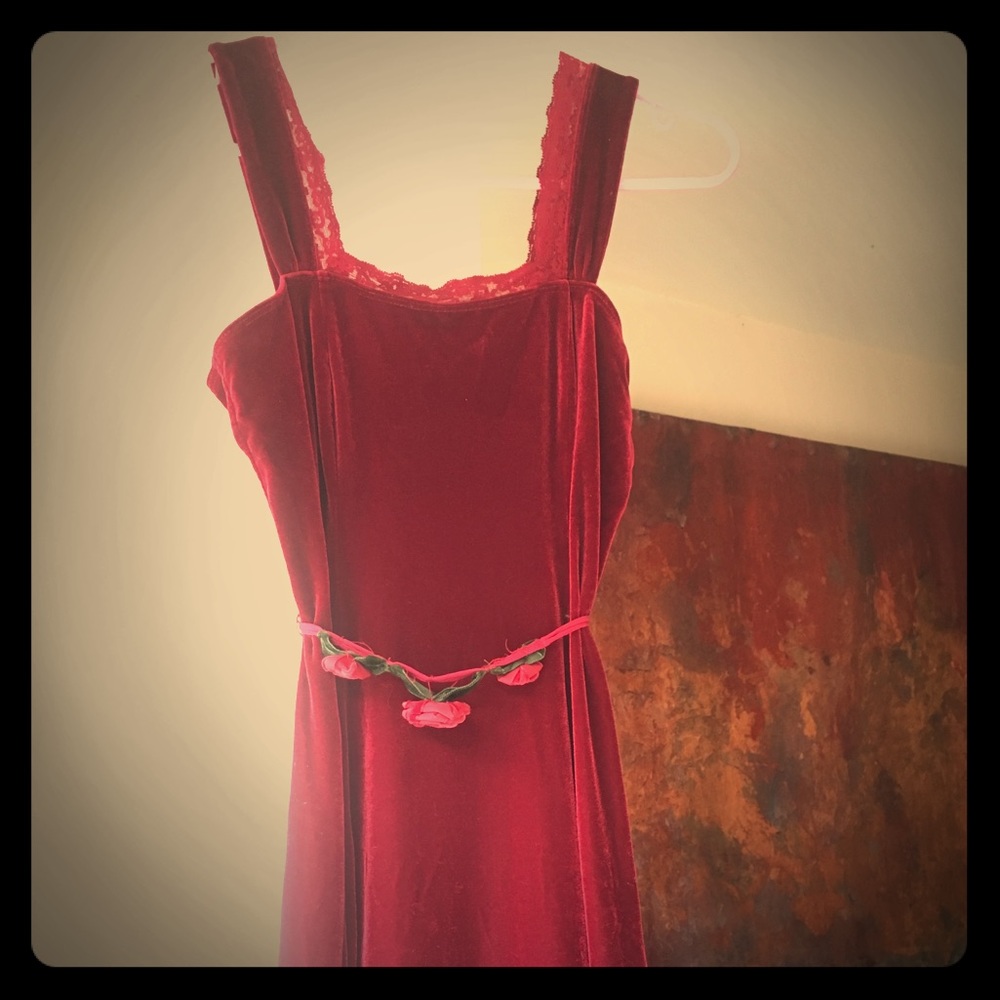 Never worn Betsey Johnson Rich Red Velvet Dress